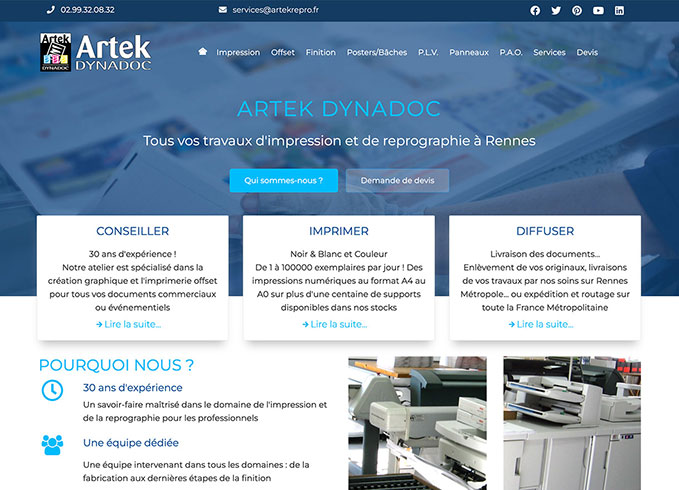 Le nouveau site internet d'Artek Dynadoc !